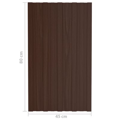 vidaXL katusepaneel 12 tk, tsingitud terasest, pruun, 80 x 45 cm