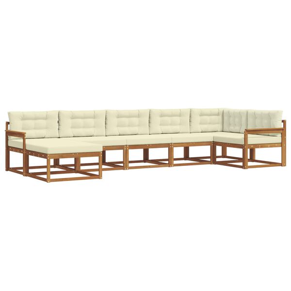 vidaXL V&auml;li diivanikomplekt padjaga 7 pcs Looduslik ja kreem