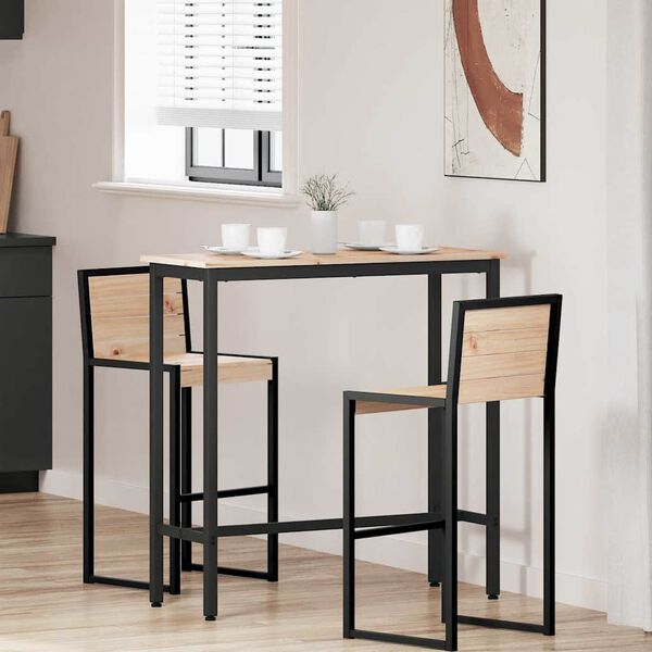 vidaXL laud Neutraalne 100 x 40 x 101 cm T&ouml;&ouml;deldud puit ja teras