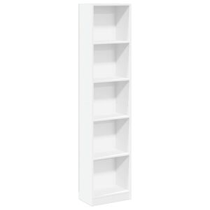 vidaXL raamaturiiul, valge, 40x24x176 cm, tehispuit