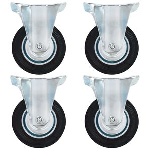vidaXL fikseeritud rattad 4 tk, 100 mm