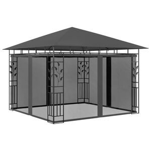 vidaXL varjualune s&auml;&auml;sev&otilde;rguga, 3 x 3 x 2,73 m, antratsiit, 180 g/m&sup2;