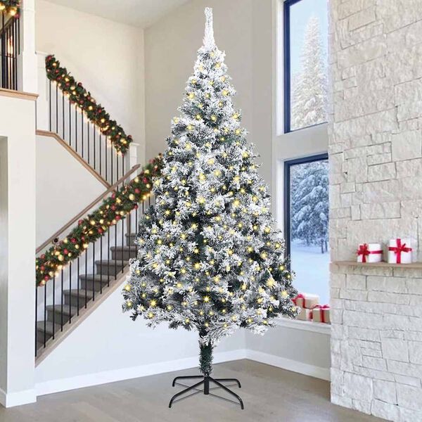 vidaXL Tehislumi Christmas Tree koos 300 LED-iga Roheline 400 cm PVC