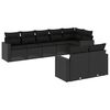 vidaXL 8-osaline aiadiivani komplekt patjadega, must, pol&uuml;rotang