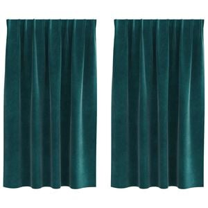 vidaXL Pimendavad kardinad 2 pcs Tume rohelise 140 x 140 cm Samet