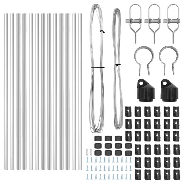 vidaXL Aiapostid 13 pcs Hõbedane Ø32mm 100 cm Tsingitud teras