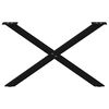 vidaXL kohvilaua jalad, X-kujulised, 2 tk, mustad, 70 x (42&ndash;43) cm, teras