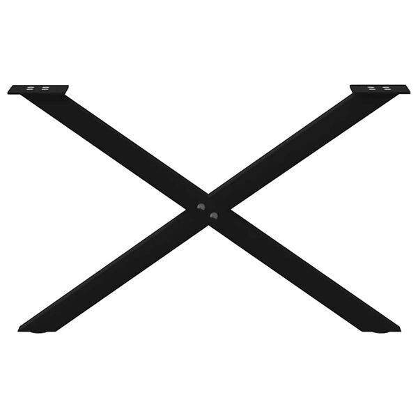 vidaXL kohvilaua jalad, X-kujulised, 2 tk, mustad, 70 x (42&ndash;43) cm, teras
