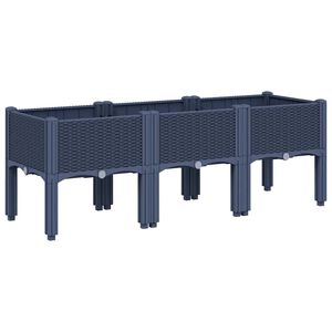 vidaXL jalgadega taimekast, sinine hall, 120 x 40 x 42 cm, PP