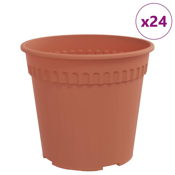 vidaXL &Uuml;mmargune lillepott 24 pcs Kohviroosa &Oslash; 19 x 16 cm Plastmass