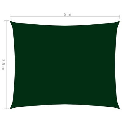 vidaXL oxford-kangast päikesepuri ristkülik, 3,5 x 5 m tumeroheline