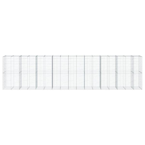 vidaXL kaanega gabioonkorv, 850x100x200 cm, tsingitud raud