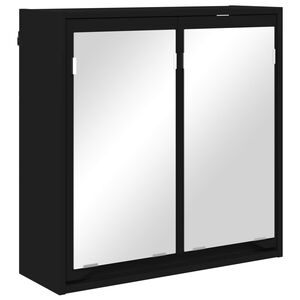 vidaXL Vannitoa peeglikapp riiuliga Must 60 x 20 x 60 cm Tehispuit