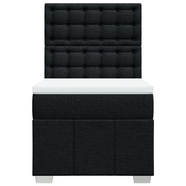 vidaXL kontinentaalvoodi madratsiga, must, 90x190 cm, kangas