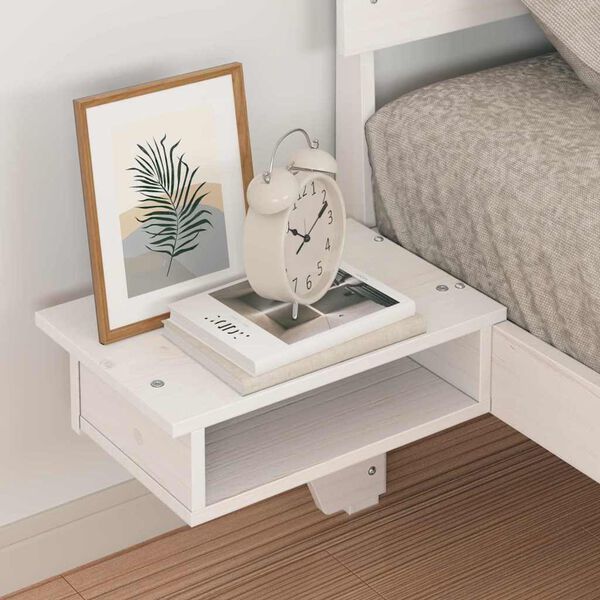 vidaXL Voodi raam peaga Valge 75 x 190 cm Tahke mänd