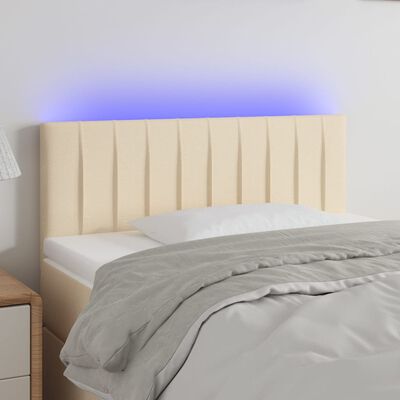 vidaXL LED-voodipeats, kreemjas, 100x5x78/88 cm, kangas