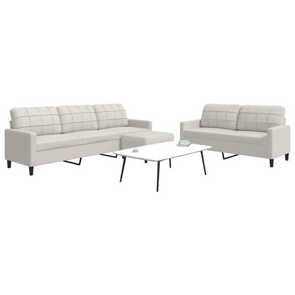 vidaXL 3-osaline diivanikomplekt patjadega, kreemjas, samet