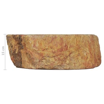 vidaXL valamu 45 x 35 x 15 cm, fossiilidega kivi, kreemjas