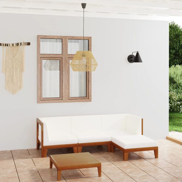 vidaXL 5-osaline aiam&ouml;&ouml;bli komplekt patjadega, akaatsiapuit