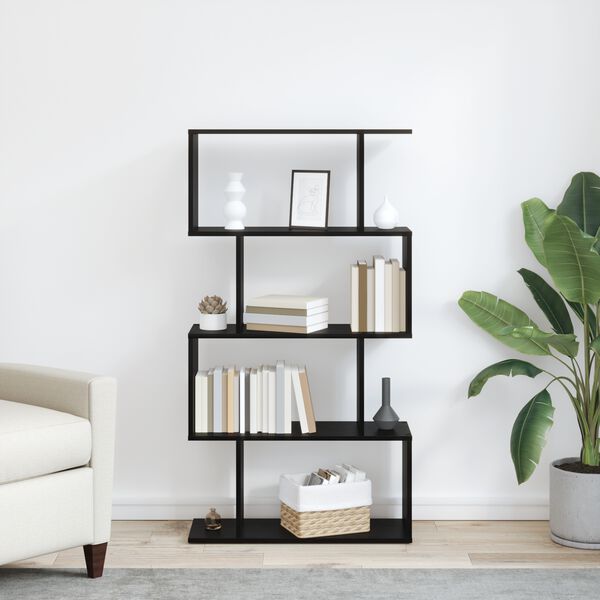 vidaXL Raamaturiiul Must tamm 70 x 24 x 129 cm Tehispuit