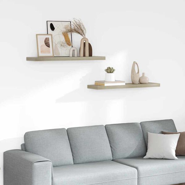 vidaXL seinariiulid, 2 tk, tammev&auml;rvi, 90 x 23,5 x 3,8 cm MDF