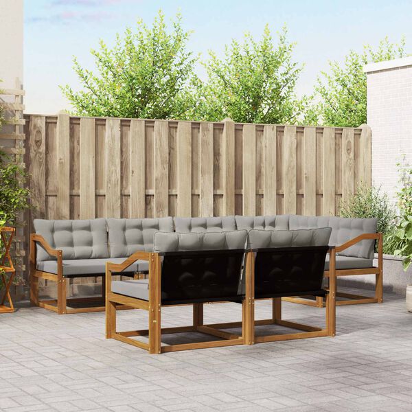 vidaXL V&auml;li diivanikomplekt padjaga 7 pcs Looduslik ja Hele Hall