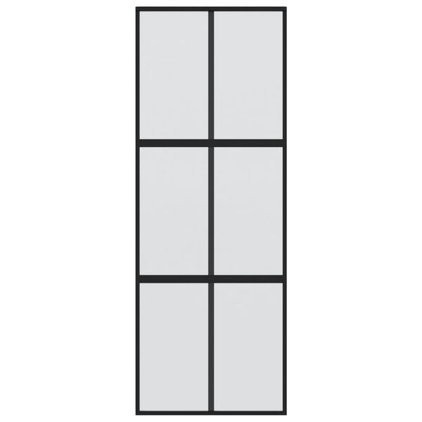 vidaXL liuguks, must, 90 x 205 cm, karastatud klaas ja alumiinium