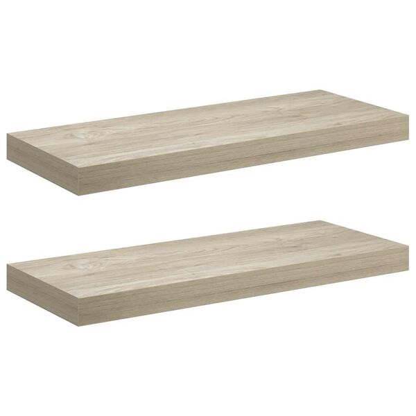 vidaXL seinariiulid, 2 tk, tammev&auml;rvi, 60 x 23,5 x 3,8 cm MDF