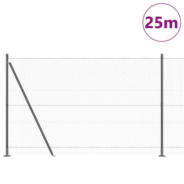 vidaXL Aiapost Hall 25 x 1,4 m (36 mm võrk) Terased ja PVC