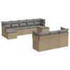 vidaXL 10-osaline aiadiivani komplekt patjadega, beež, polürotang