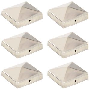 vidaXL p&uuml;ramiidikujuline aiapostiots, 6 tk, roostevaba teras, 81x81 mm