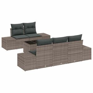 vidaXL Aia Diivanikomplekt padjaga ladustamisega 6 pcs Hall pol&uuml;rotang