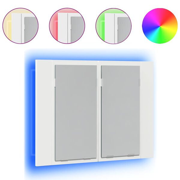 vidaXL LED-peeglikapp valge 60x12x45 cm, akrüül