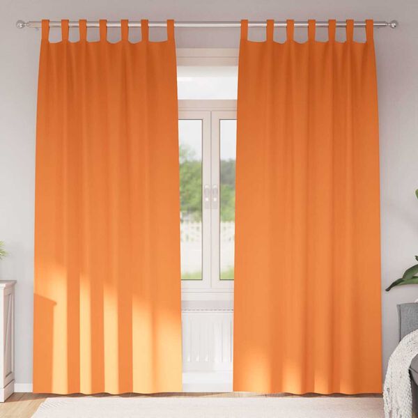 vidaXL Kardinad r&otilde;ngastega 2 pcs Erk Oranž 245 x 140 cm Pol&uuml;ester