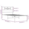 vidaXL metallist voodiraam peatsiga, valge, 90 x 200 cm