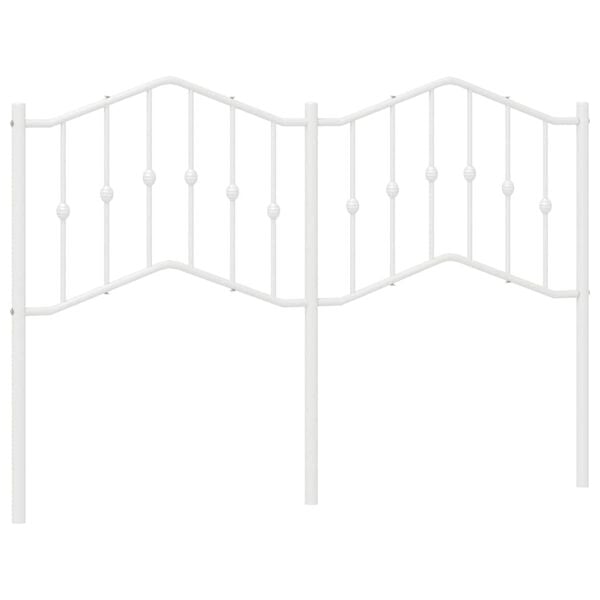 vidaXL metallist vahetatav voodipeats, valge, 135 cm