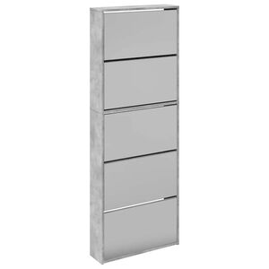 vidaXL 5 sahtliga kingakapp peegliga, betoonhall, 63 x 17 x 169,5 cm