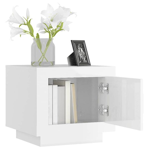 vidaXL kohvilaud, k&otilde;rgl&auml;ikega valge, 51x50x45 cm, tehispuit