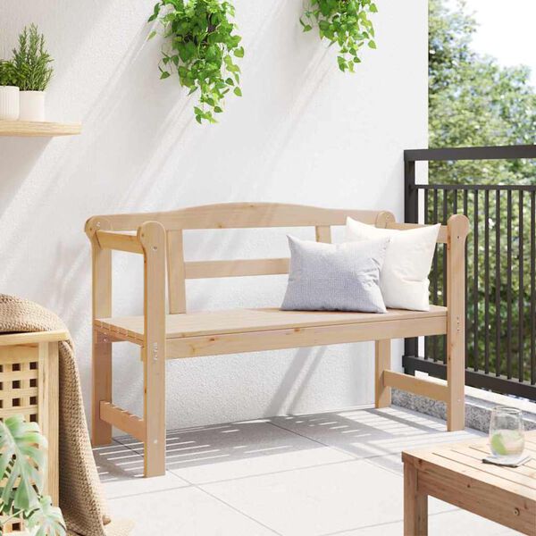 vidaXL V&auml;libank ladustamisega Neutraalne 119 x 44 x 76 cm Tammepuit