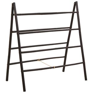 vidaXL Kaksikpoolne tekki redel Must 90 x 50 x 100 cm Bambus