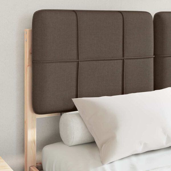 vidaXL Voodiraam Pehme Peatoega Pruunikashall 120 x 200 cm Tahke m&auml;nd