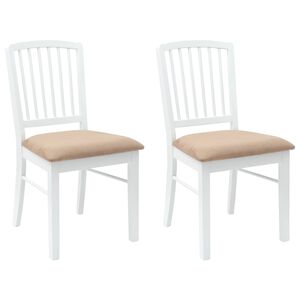 vidaXL S&ouml;&ouml;gitoa Toolid 2 tk Paks Kautsukipuit Valge 50 x 52,5 x 91 cm