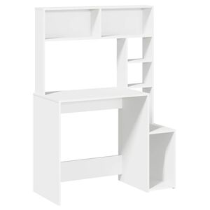 vidaXL riiulitega kirjutuslaud Valge 100x45x140 cm Engineered Wood
