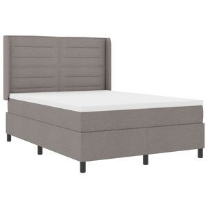 vidaXL LED Box Spring Voodi peaga Pruunikashall 140 x 200 cm kangas