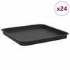 vidaXL Ruudu kujuline lille alus 24 pcs Must 32 x 32 x 2,5 cm