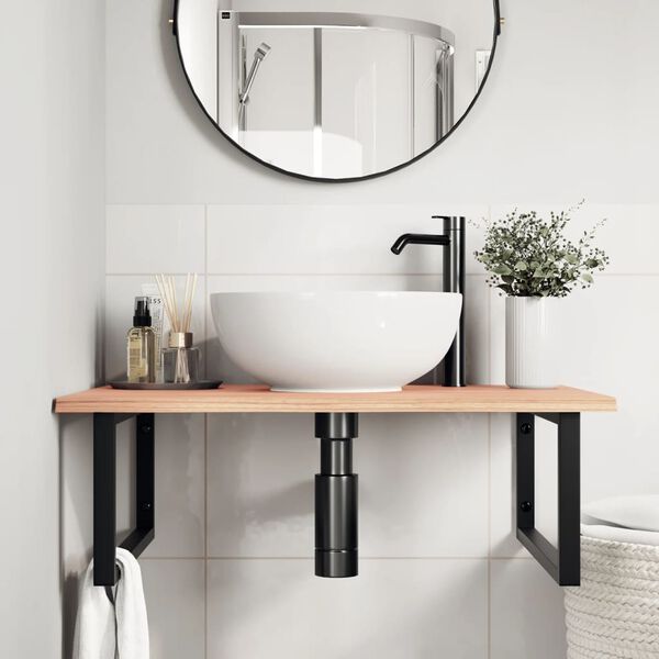 vidaXL seinale kinnitatav valamuriiul, teras ja tammepuit