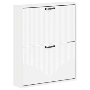 vidaXL Seinale kinnitatav jalan&otilde;ude kapp HOORN 71 x 17 x 86 cm Valge