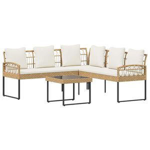 vidaXL Aia Diivanikomplekt padjaga 2 pcs Neutraalne Pol&uuml; Rattan Teras