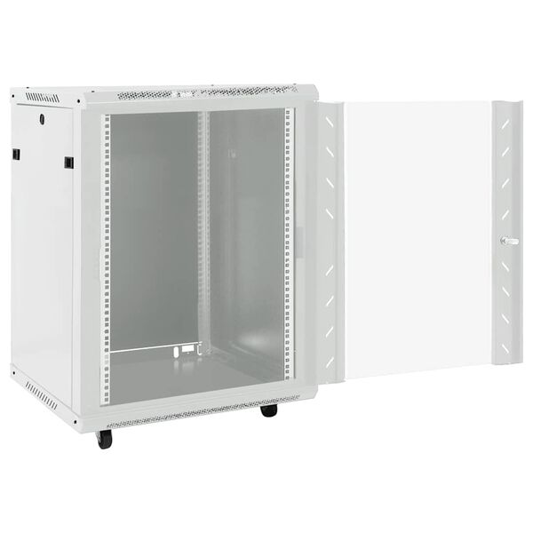 vidaXL 15U serverikapp, 19" IP20, hall, 60 x 45 x 86 cm