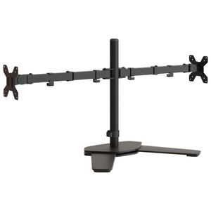 vidaXL kahe monitori alus, must, teras VESA 75/100 mm
